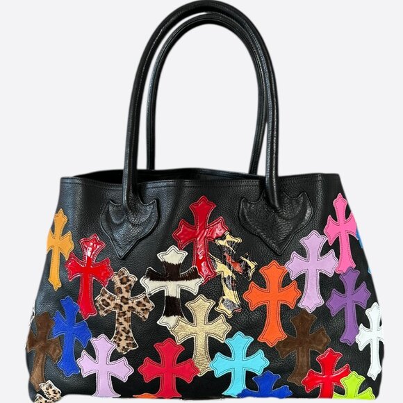Chrome Hearts Black Multicolor Cross Patch Tote Bag - Picture 3 of 7